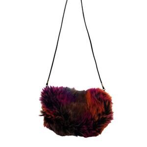 Fluffy Multi Color Purse With Fur